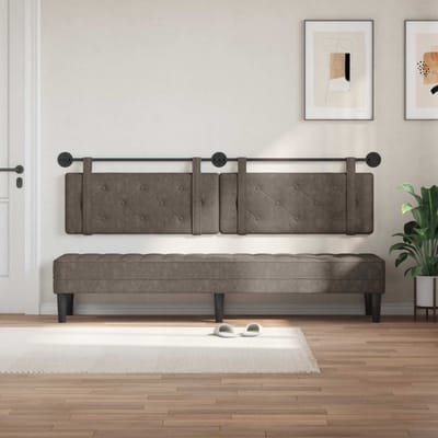 vidaXL - Hangend - hoofdbord - Grijs - Antiek - PU