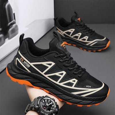 Zomer Nieuwe Mode Mesh Schoenen Hardloopschoenen Sneaker plus Maat Casual Trendy Buitenkleding Trendy Herenschoenen 44 gray