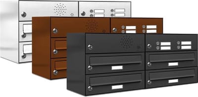 Brievenbus 4 klein type 2_Brievenbus met intercompaneel _4_adressen__RVS