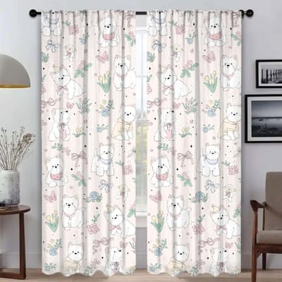 Kawaii Dieren Moderne Woonkamer Gordijnen voor Camera Huis Interieur Gordijnen 2 Stuks Verduisterend Gordijn Tule voor Slaapkamer Shades W50xH70cmx2pcs-CL