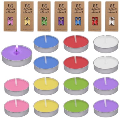 70 Stuks 7 Kleuren Geurloze Theelichtjes van 3.5 cm, Langdurige Brandduur voor Bruiloften, Feesten en Thuisdecoratie