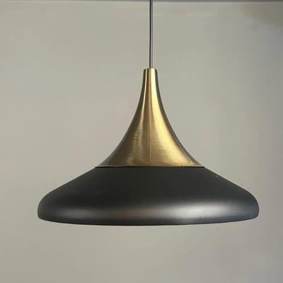 Bamyum hanglamp Paladin zwart metaal Ø35cm, lampenkap woonkamer industrieel vintage, hanglamp eettafel, keukenlamp hangend