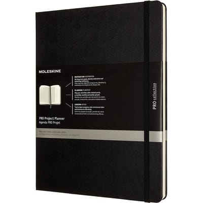 Moleskine Planificateur de Projet Pro Couverture Rigide Taille XL Noir noir