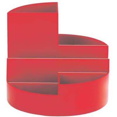 Stiftetui MAUL Rundbox 7 Fächer Ø140x125mm rot