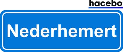 Hacebo - Plaatsnaam Sticker - 29x10 CM - Nederhemert sticker - Verkeersborden sticker - grappige cadeaus - Nederhemert
