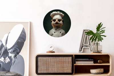 WallCircle - Wandcirkel - Muurcirkel - Dier - Kok - Stokstaartje - Aluminium - Dibond - 30x30 cm - Binnen en Buiten