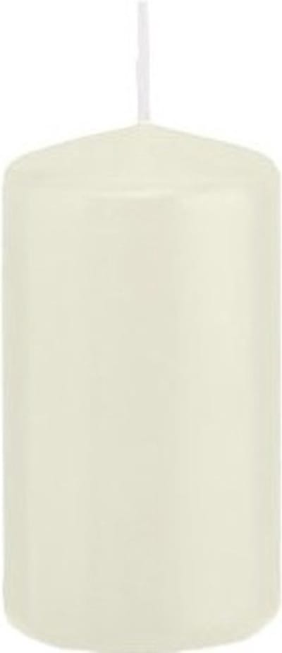 Trend Candles Cilinderkaars/stompkaars - ivoorwit - 5 x 10 cm - 23 branduren - met brandvertragende folie