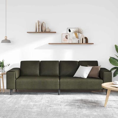 vidaXL Woonkamer Bank Legergroen 250 x 77 x 76 cm