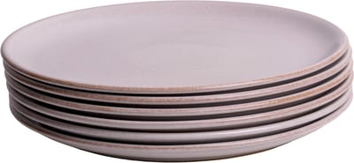 Kade 171 Lissabon dinerborden 6 stuks 27 cm - Portugees stoneware wit bruine spikkel