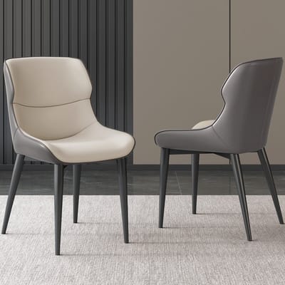Guyii Stoelen - Moderne PU lederen gestoffeerde metel benen - 2 eetstoelen - keuken - woonkamer
