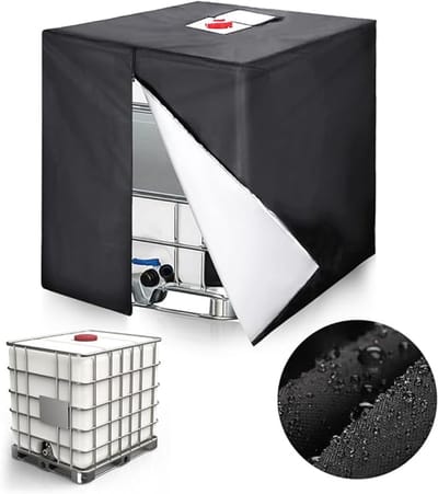 Famanu - IBC tankafdekking 1000L waterreservoir beschermhoes met ritssluiting anti-UV beschermzeil