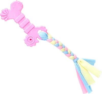 Nobleza Puppyspeeltje - Kauwspeelgoed Puppy - Bijtspeeltje met Flos - Hondenspeelgoed - Roze