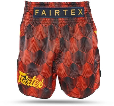 Fairtex x Booster FXB TBT Stealth Red - Muay Thai short - S - Rood / Zwart / Goud