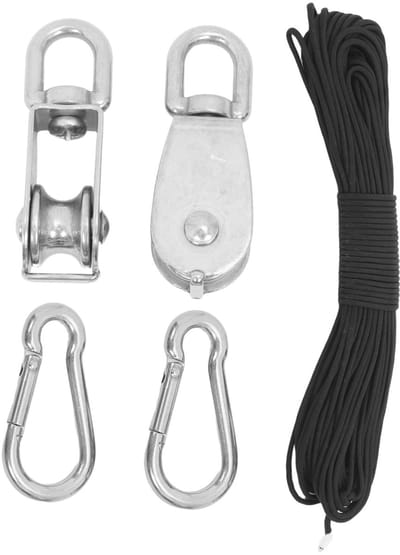 Katrol Ringlager Set - Hijswiel Hefrol - Zware Lasten Hef - Roestvrij Staal - 8.5 x 5 cm - Diverse Kleur
