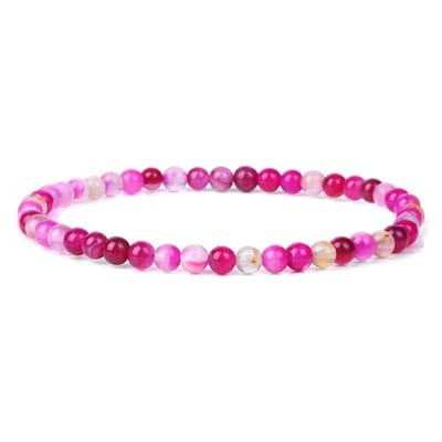 Bixorp Gems Roze Botswana Agaat Edelsteen Armband 4mm - Edelstenen Kralenarmband - Spiritueel Cadeau - 20cm