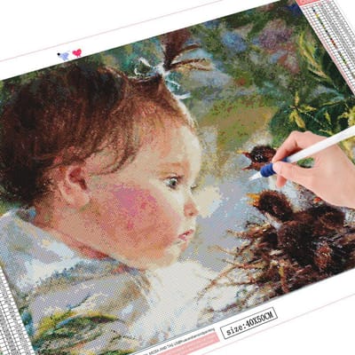 Diamant broderie ensemble complet fille 5D diamant peinture avec strass carré 20X30CM gray