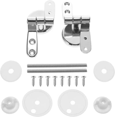 Toiletbril Scharnieren - Bevestigingsset - Badkamer Reparatie - Veilige Bevestiging - Set van 2 - Zilverkleurig