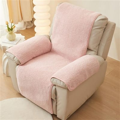 1PC Lam Pluche Relaxfauteuil Kussen Scandinavisch Antislip Verdikken Warm Sofa Mat Effen Kleur Fauteuilhoes voor Slaapkamer Woonkamer S