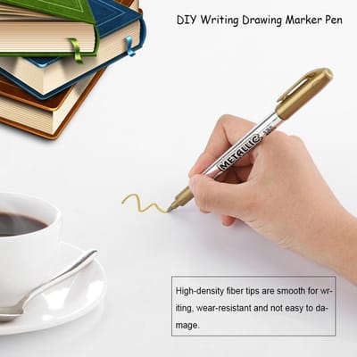 12 stuks Markeerpen Permanente Marker Wenskaarten Album Scrapbook DIY Schrijven Tekenen (gouden) beige