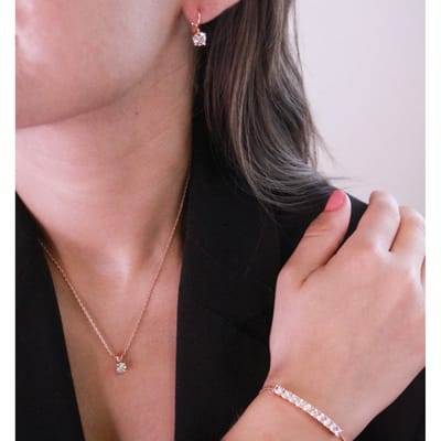 Mia Ronde Vernice Sets - Roségoud en Kristal