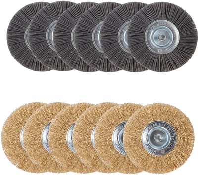 Kibani universele borstelset voor elektrische onkruidborstel - Set van 6 - Onkruidverwijderaar - Onkruidverdelger - Stalen en Nylon borstel - 11cm - Voegenborstel - Grastrimmer