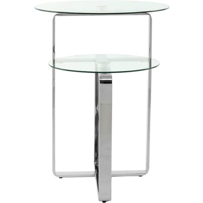 Underbar - Bijzettafel Catrice - Zilver/Glas - 59x59x60 (LxBxH)