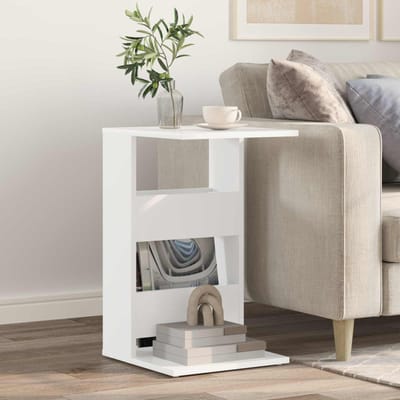 vidaXL - Bijzettafel - Wit - 40 - x - 35 - x - 60,5 - cm - Bewerkt - hout
