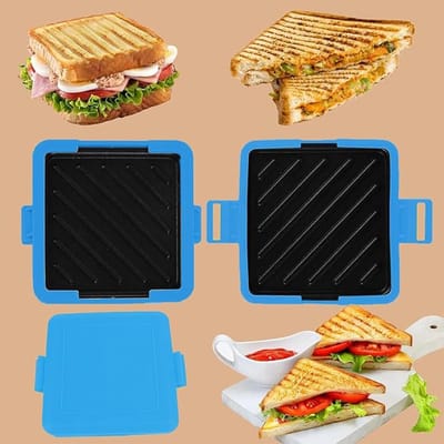 Sandwich-, toast- en hotdogmaker Geschikt voor het ontbijt - Blauw