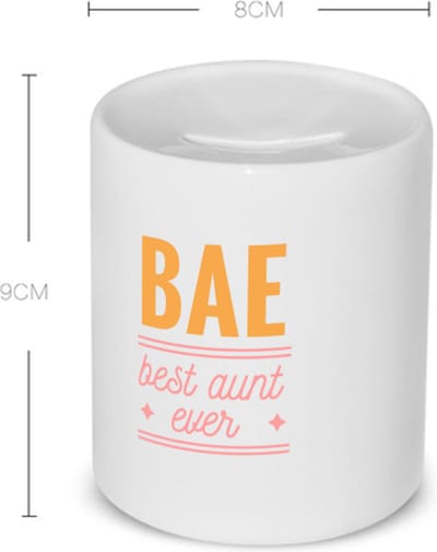Akyol - beste tante ever Spaarpot - Tante - uw tante - liefste tante - verjaardag - cadeau - kado - bedankje - 350 ML inhoud