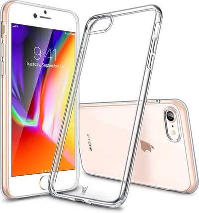 Hoesje geschikt voor Apple iPhone 8 - Hardcase met Soft Siliconen TPU Zijkant Transparant Hoesje