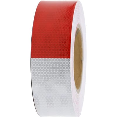 Autocollant Réfléchissant PVC 45 Mètres de Longueur Résistance aux Intempéries Avertissement Sécurité Autocollant Réfléchissant pour Camion red
