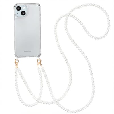 imoshion Hoesje - Geschikt voor Apple iPhone 15 - Backcover met koord + armband - Parels 2.0 - Parels