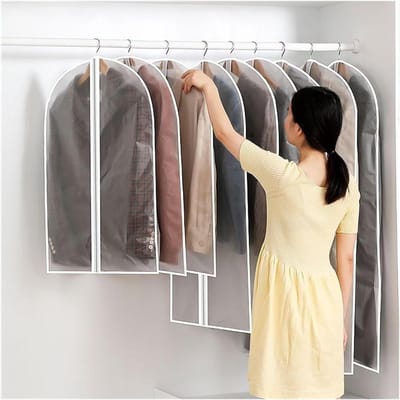 Kleding Stofkap - Kledinghoezen - Kast Organiseren - Ademend Materiaal - 3 Stuks - One Color