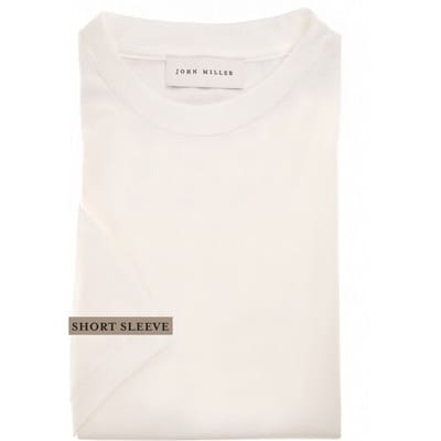 John Miller T-Shirt Round Neck Solid Color Short Sleeve Cotton Jersey Antiekwit / male