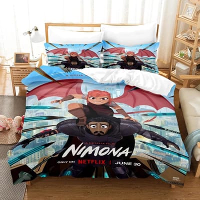 3D De Nimona Beddengoedsets Dekbedovertrekset Met Kussensloop Eenpersoons Volledig Queen King Beddengoed Bedlinnen 70x133cm 2pcs