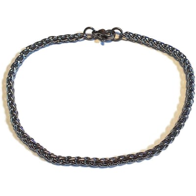 Aramat Jewels | Armbanden | Zilverkleurige Vossenstaart Armbandje man | | | |3mm | Staal | Volwassenen | Verkleurd niet