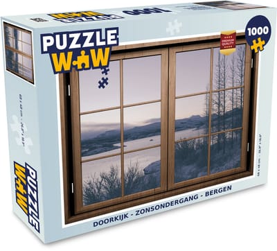 Puzzel Doorkijk - Zonsondergang - Berg - Legpuzzel - Puzzel 1000 stukjes volwassenen