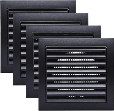 Ventilatiesleufafdekking Ø 100 mm voor droger en ventilatieopeningen - 4 stuks - Antraciet