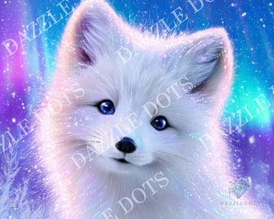 Diamond Painting - 7037 Arctic Foxy - Noordelijk Vosjes - Letistitch (44.6 x 35.6) vierkante steentjes
