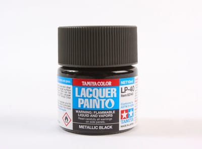 Tamiya Hobbyverf Enamel verf - LP-40 Black Metallic - Gloss - Lacquer Paint - Verf potje - 10 ml