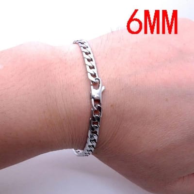 Heren Dames RVS Armband 6 /8 /12mm 8  Paardentand Ketting Vintage Sieraden Punk
