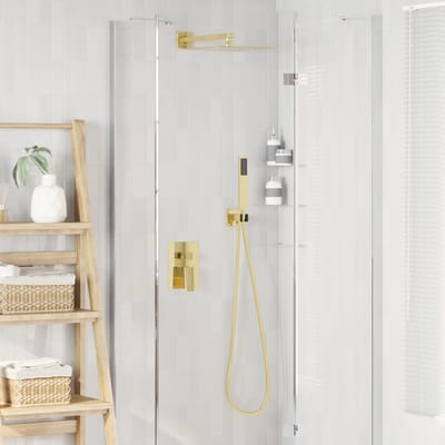 vidaXL - Verborgen - Douche - Systeem - (Vierkant) - Goud - Roestvrij - staal - 201