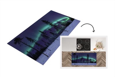Keukenloper - Loper keuken - Een bijzondere ring van het noorderlicht in het Lapland - 120x60 cm - Keukenloper vinyl