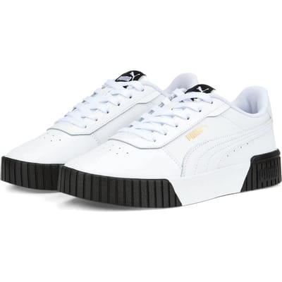 PUMA Carina 2.0 Dames Sneakers - Puma White-Puma White-Goud-Puma Black