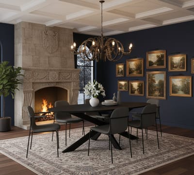 Eettafel Ovaal Zwart Mangohout met - 160x100 cm - Zwart - Novihome