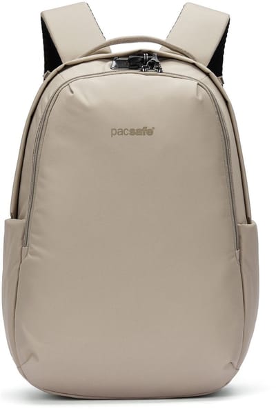 Pacsafe V Carry on Backpack - 16L - All-around Rugtas - RFID-blokkerend - Geschikt voor 13-inch laptop - Beveiligde Reistas - Beige