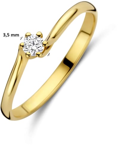 14K Geelgouden Ring met Lab Grown Diamant 0.10 ct 4035507 – G VS