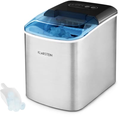 IJsblokjesmachine voor 12 kg ijs per 24 uur - 2 groottes, 2.1L watertank, zelfreinigend, roestvrij staal