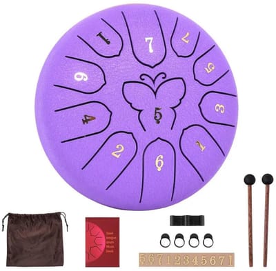 Livano Handpan - Tongue Drum - Steel - Regen - Klankschaal - Lichtpaars