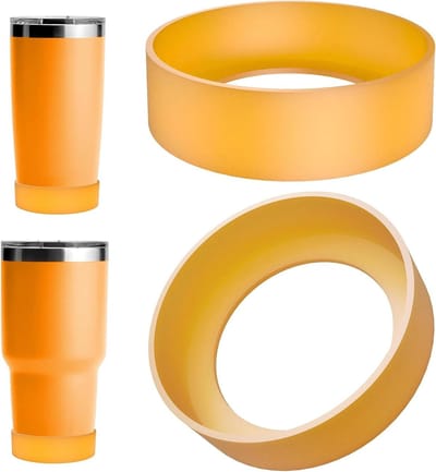 Fles Bodemhoezen - Beschermers Set - Flessen Beschermen - Elastisch Silicone - 2 Stuks - Oranje